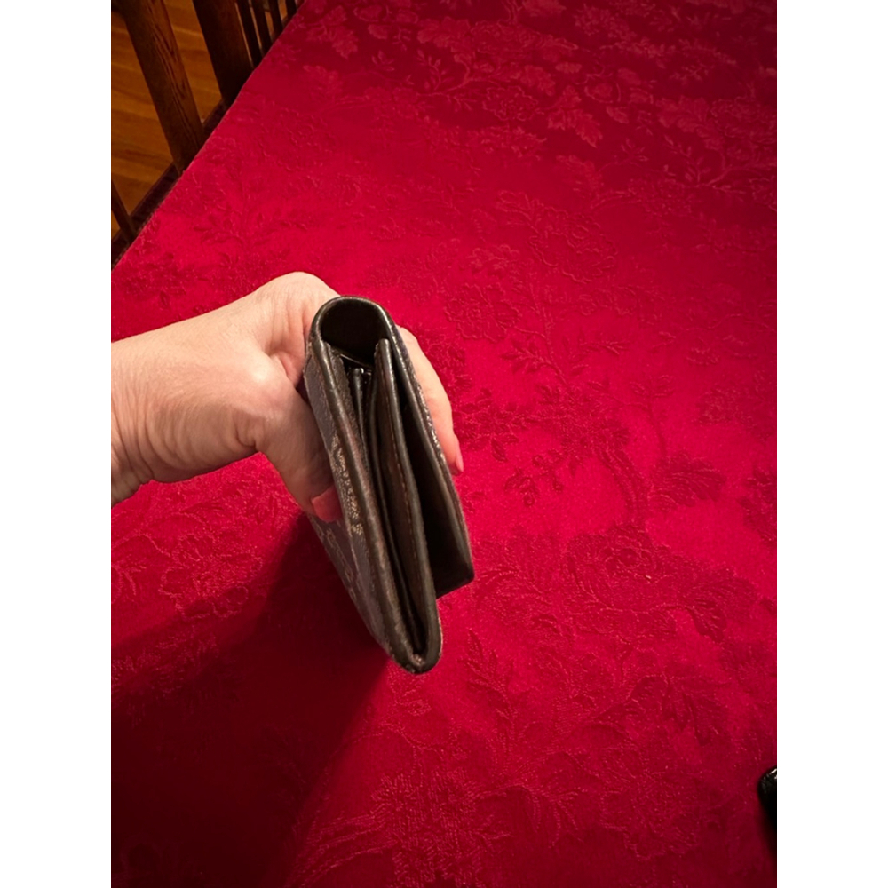 Celine Triomphe Blue Denim & Brown Leather Long Snap Wallet - Picture 6 of 7